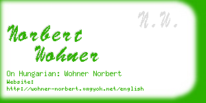 norbert wohner business card